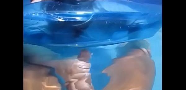  Nasty Wife Give Husband Handjob In Pool Underwater & Make Him Cum Underwater